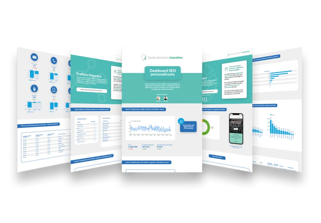 mockup dashboard seo personalizzata